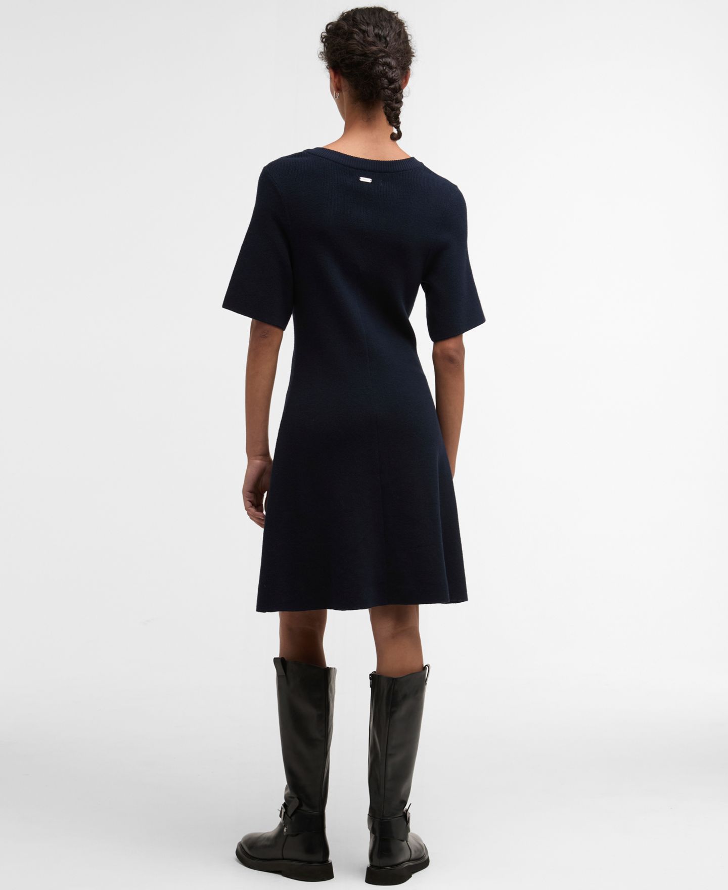 Женское платье Barbour Camille Knitted Short-Sleeve Dress, цвет: Тёмный тёмно-синий — фото 3