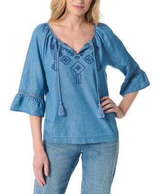 Women's Embroidered Peasant Top