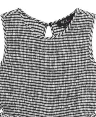 Girls' 7-16 Sleeveless Smocked Bodice Jumpsuit