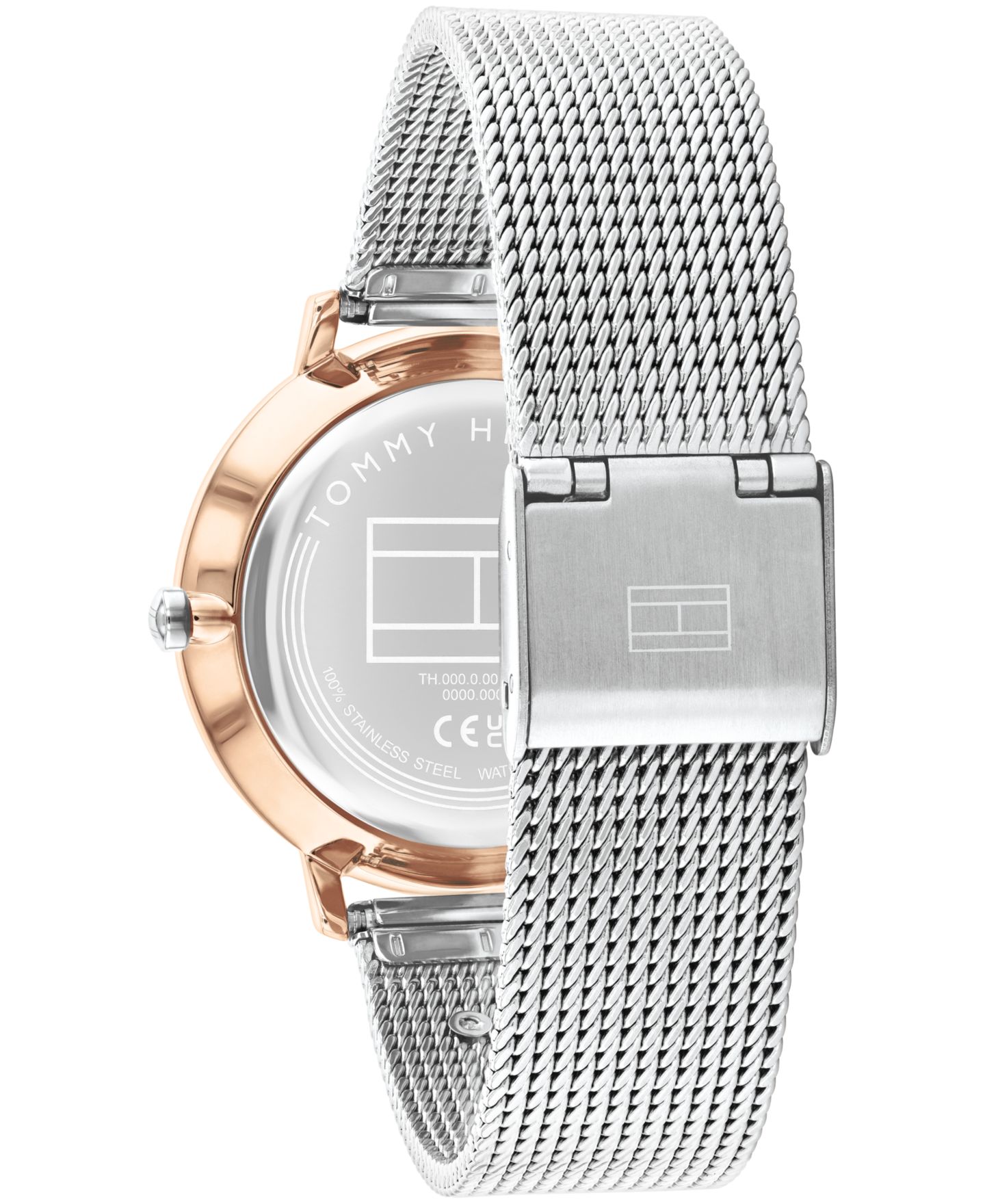 Женские часы Tommy Hilfiger Multifunction Two Tone Stainless Steel Mesh Bracelet Watch, 36mm — фото 3