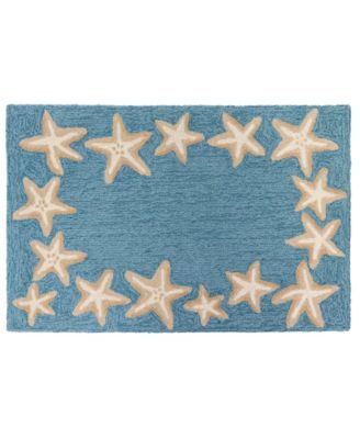 Capri Starfish Border 1'8"x2'6" Area Rug