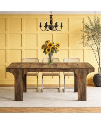 Large Dining Table for 6-8 People, 70.9" Long Wooden Kitchen Dinner Table