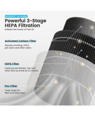 Air Purifiers for Bedroom, Room Air Purifier HEPA Filter for Smoke, Allergies, Pet Dander, Small Air Purifier with Sleep Mode, White, 1 Pack