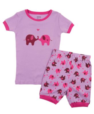 Little Girls Matching Doll Snug-Fit Cotton Short Sleeve Pajamas