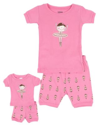 Toddler Girls Matching Doll Snug-Fit Cotton Short Sleeve Pajamas