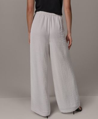 Women's Wide-Leg Pull-On Pleated Pants