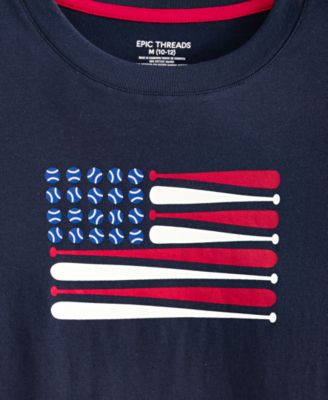 Boys' XS-XL Baseball-Flag Graphic T-Shirt