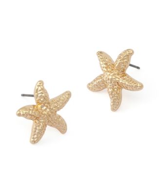 Gold Starfish Stud Earrings