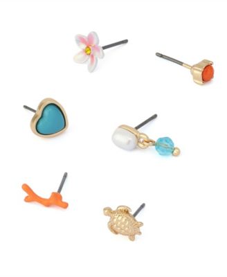 Faux Stone Beachy Stud Earring Set