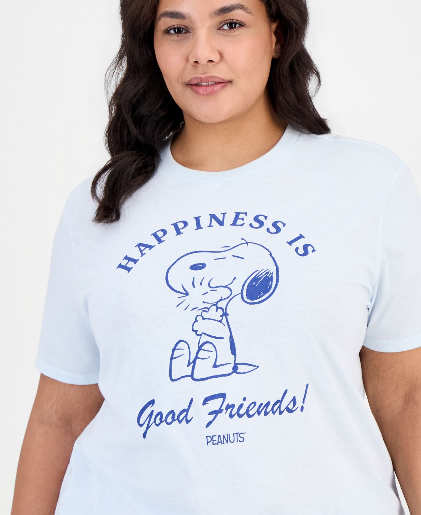 Женский свитшот Disney Snoopy Good Friends с круглым вырезом, большого размера, цвет: Ледяной — фото 2