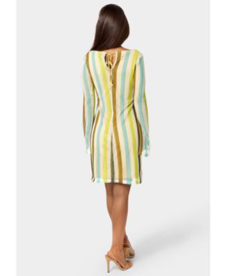 Women's Stripe Long Sleeve Slim Dress