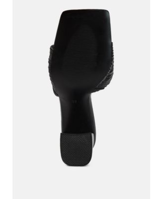 Womens Salty You Crinkled Triangular Block Heel Sandals