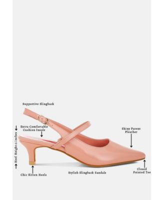 Womens Abloom Kitten Heel Slingback Sandals