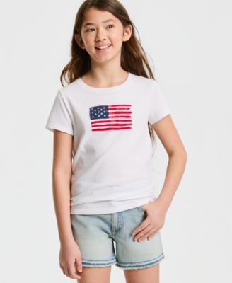 Big Girls' XS-XL Flag Graphic T-Shirt