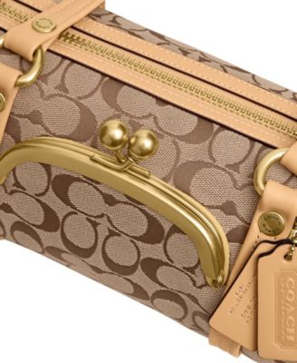 COACH Kisslock Small Signature Jacquard Barrel Shoulder Bag 28