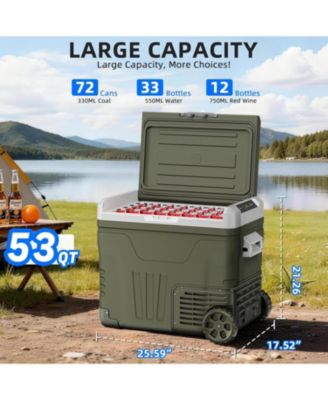 53QT Portable Refrigerator with Wheels