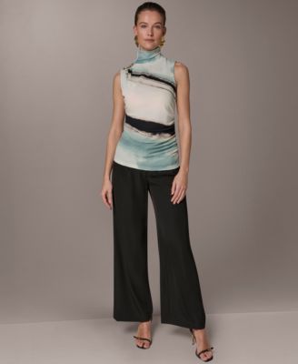 Petite Sleeveless Mock Neck Top