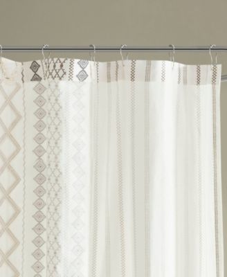 Imani Stripe Cotton Chenille Shower Curtain, 72" x 72"