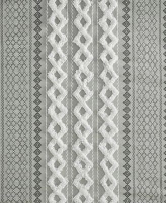 Imani Stripe Cotton Chenille Shower Curtain, 72" x 72"