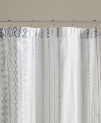 Imani Stripe Cotton Chenille Shower Curtain, 72" x 72"