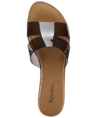 Women's Emmaa Vinyl Two Band Flat Sandals