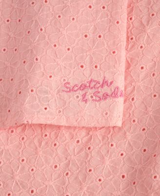 Girls' 7-14 Eyelet Ruffle-Sleeve Top and Skirt, 2-Piece Set