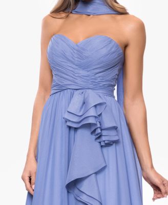Women's Scarf Detail Strapless Gown