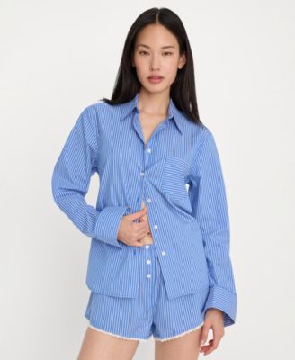 Women's Classic Long-Sleeve Boxy Shirt, Regular & Plus Size
