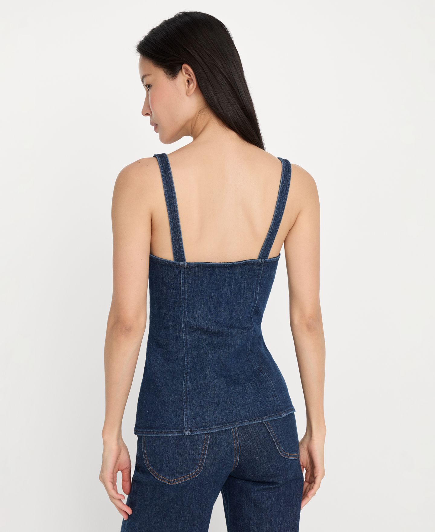Женский топ Good American Square Neck, Regular & Plus Size, цвет: Синий — фото 4