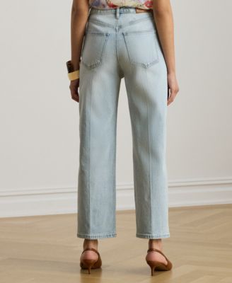 Petite High-Rise Relaxed Straight Ankle Jeans