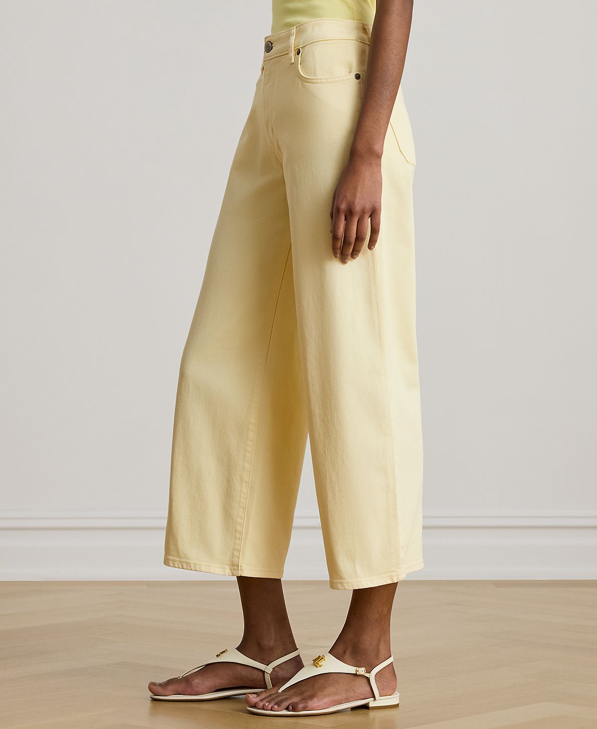 Lauren Ralph Lauren Women's High-Rise Wide-Leg Cropped Jeans view 3 — MAYCSS fashion products