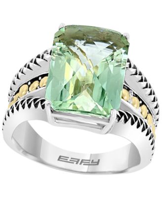 Green Amethyst Ring (9-1/3 ct. t.w.) in Sterling Silver with 18k Yellow Gold Plating