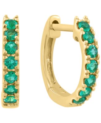 Emerald (1/3 ct. t.w.) Earrings in 14k Yellow Gold (Also Available in Sapphire)