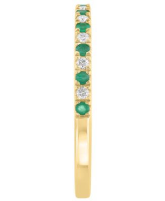 Emerald (1/10 ct. t.w.) & Diamond (1/10 ct. t.w.) Ring in 14k Yellow Gold