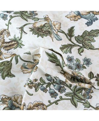 Madison Floral Design Printed Ground 1.5" Rod Pocket Tailored Swag 56" x 36"