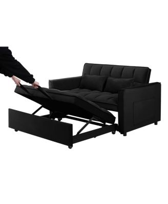 55-inch 3-in-1 Convertible Sofa Bed with Adjustable Back and Storage