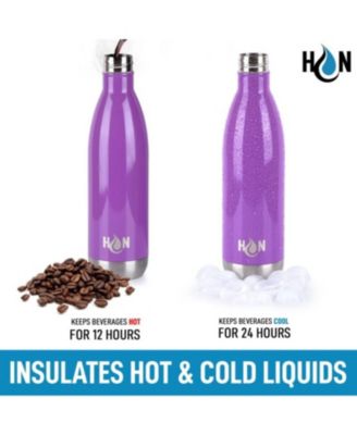 Double Wall Insulated Metal Water Bottle For Hot & Cold Drinks with Leak-proof Lid (25oz)