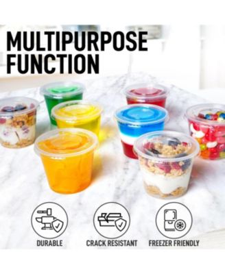 200 Pack Clear Jello Shot Cups with Lids - Disposable Condiment Cups