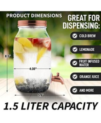 1.5L Cold Brew Coffee Maker with Glass Carafe & Stainless Steel Filter