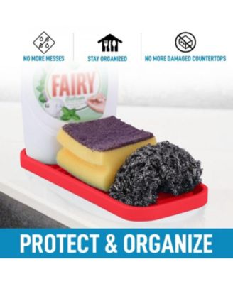 Silicone Sponge Holder for Kitchen Sink - Flexible Multipurpose Soap Tray