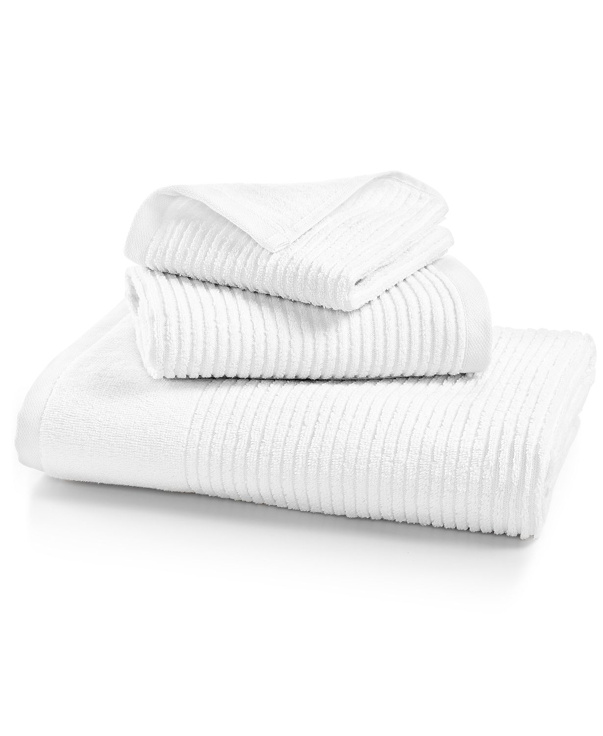 White ribbed bath towels from Martha Stewart