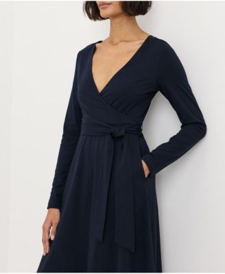 Women's Fit & Flare Wrap Dress Made With Organic Cotton