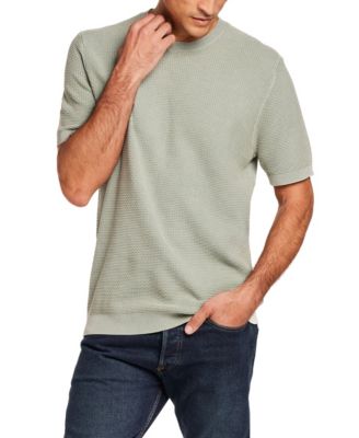 Men's Short-Sleeve Brick Crewneck Sweater