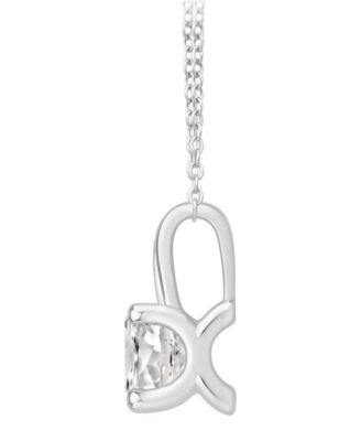 GIA Certified Diamond Solitaire 18" Pendant Necklace (1 ct. t.w.) in 14k White Gold