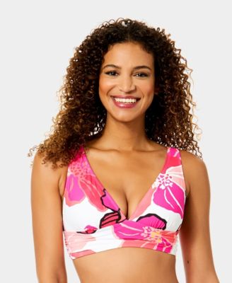 Women's Soft Shirred Band Swim Bikini Top