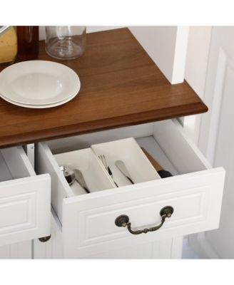 Dining Room Kitchen Hutch Storage Cabinet with Antique Details