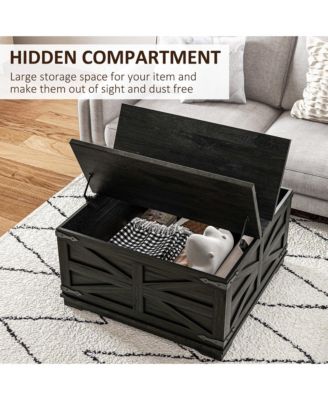 Table with Flip Top Hidden Storage, Square Center Table