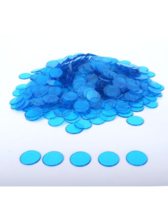 500 Pieces of 3/4-inch Plastic Transparent Bingo Chips for Bingo Game Party