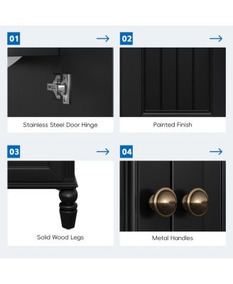 Bathroom Vanity with Sink, Cabinet with Doors and Drawer, Magnetic Door and Adjustable Feet for Small Bathrooms-Sillysis