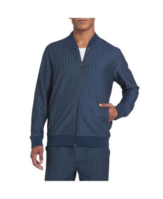 Men's pinstripe zip-up jacket
